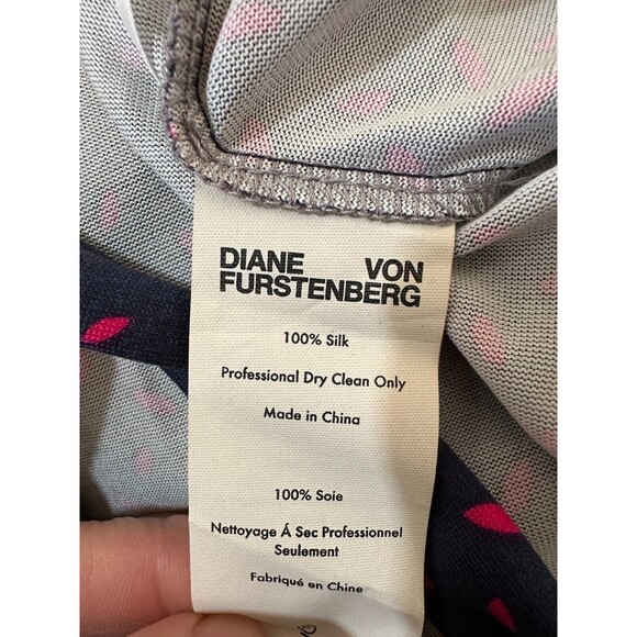 Diane Von Furstenberg Wrap Dress Size 6 Julian Two Silk Bromley Dot Navy Blue - Picture 8 of 9